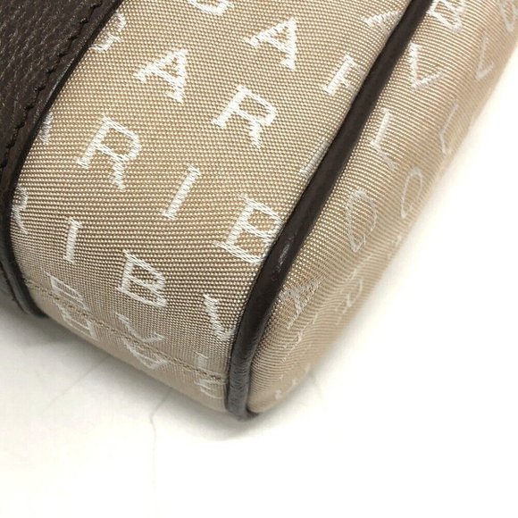 BVLGARI Logo mania Tote Bag Hand Bag Canvas/Leather Beige - Picture 5 of 10